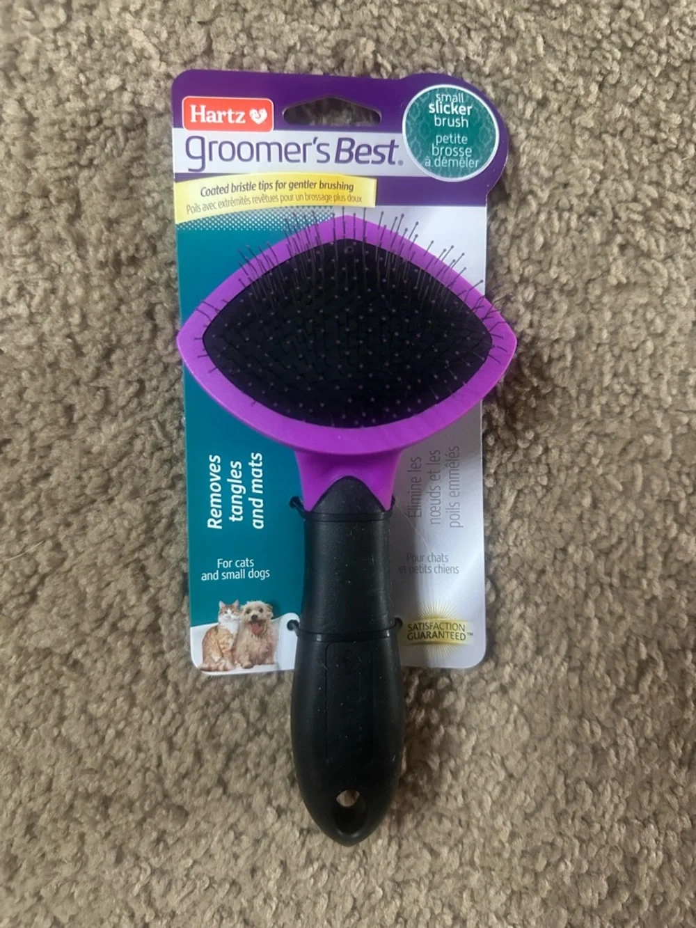Hartz groomer’s Best Small Slicker Brush – Purple/Black